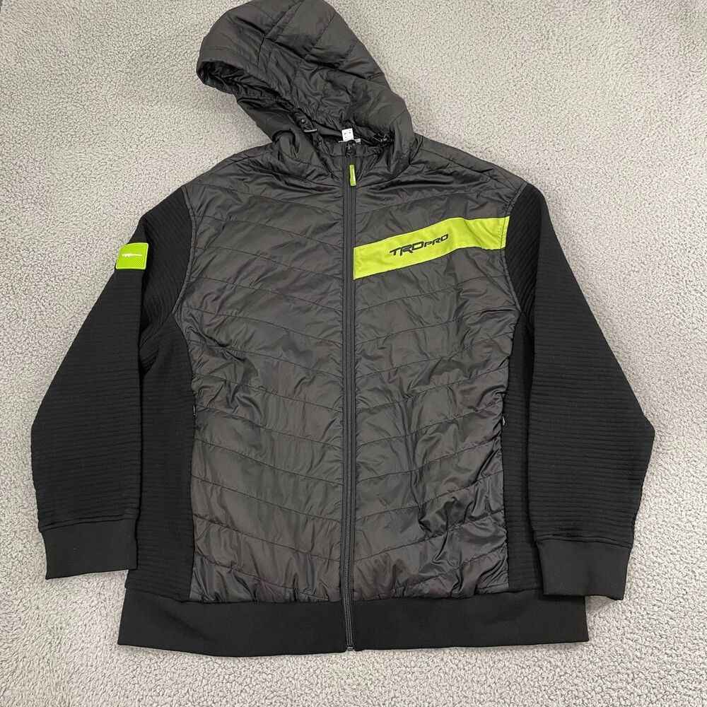 TRD Pro Jacket 2XL Black‎ Green Lightweight Hooded Puffer Full Zip